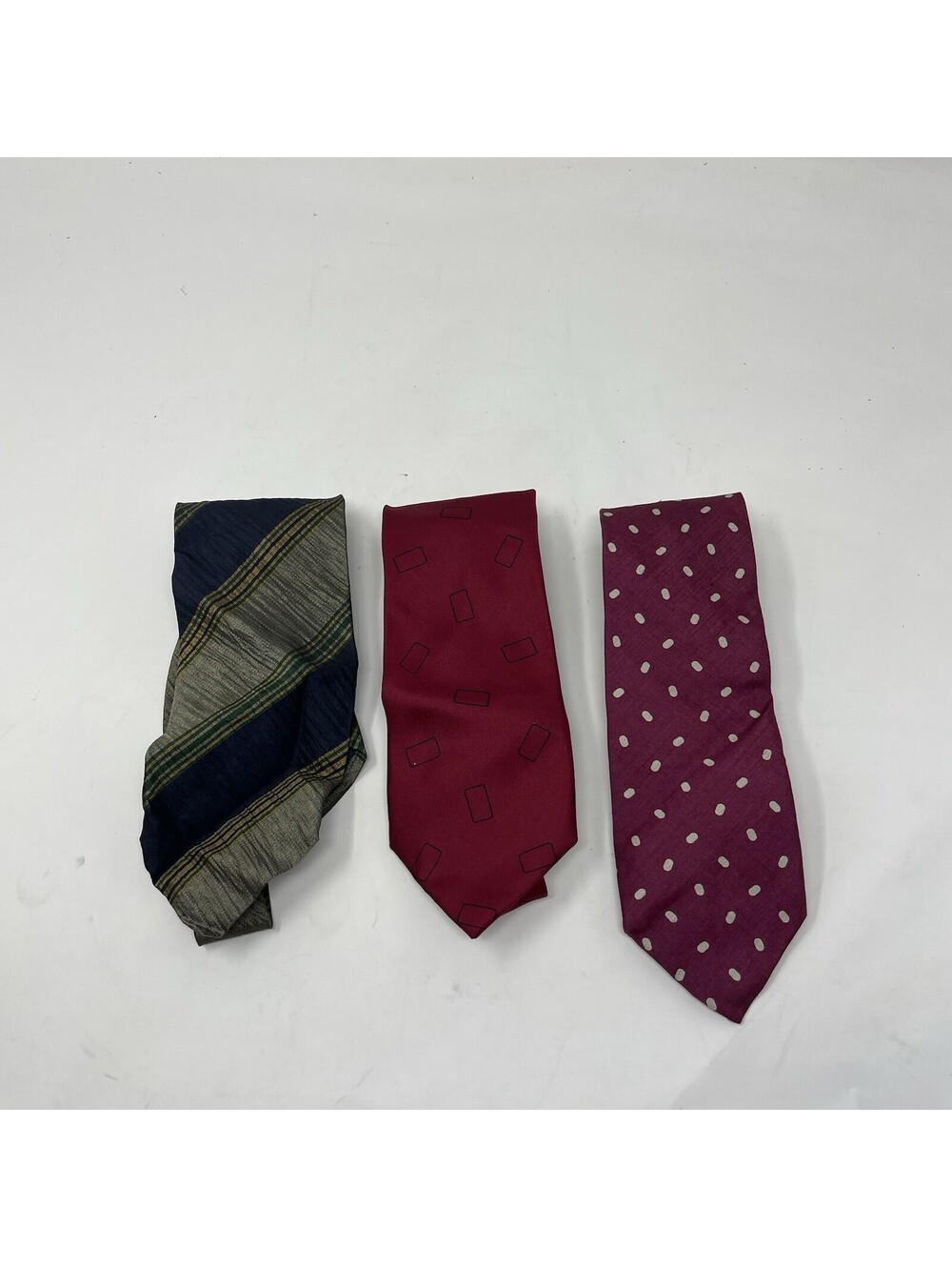 Lot of 3 Vintage Giorgio Armani Cravatte Ties Silk Geometric Striped Dot Italy